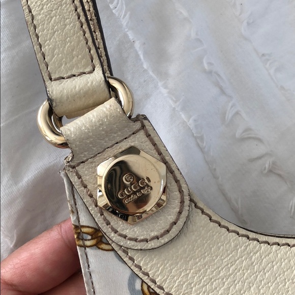 SOLD Gucci satin and leather tote satchel dust bag - Picture 4 of 8